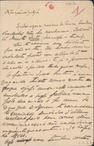 [Carta, 1905?, Lisboa a Carlos de Sá Carneiro]