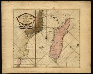 Paskaart van een gedeelte van de Aethiopische = Zee, strekkende ven R. Sta. Lucia tot C. Del gado la...