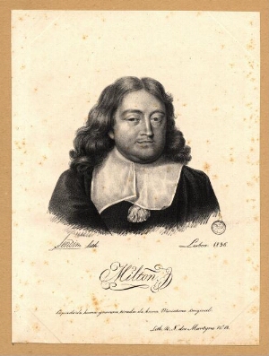 Milton, copiado de huma gravura tirada de huma miniatura original