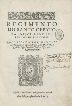 Regimento do Santo Officio da Inquisiçam dos Reynos de Portugal