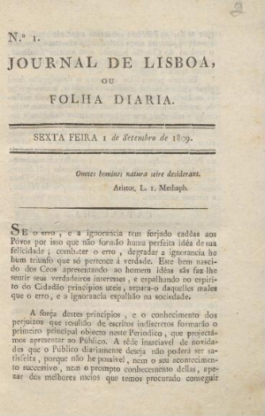 Journal de Lisboa, ou folha diaria