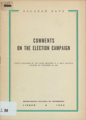 Comments on the election campaign