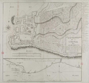 Plano de la Plaza de la Colonia del Sacramento situada sobre la Costa Septentrional del Rio de la Pl...