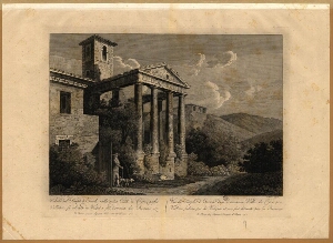 Veduta del Tempio d'Ercole nella antica Cittá di Cora... = vue du Temple d'Ercule dans l'ancienne vi...