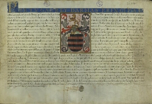 [Carta de brasão de armas, passada pelo Rei de Armas de Filipe II, Rei de Portugal, em nome de Vicen...
