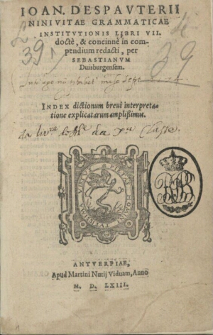 Grammaticae institutionis libri septem in compendium redacti, per Sebastianum Duisburgensem