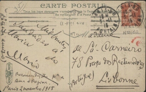 [Bilhete-postal, 1915 nov. 2, Paris a Maria Cardoso de Sá Carneiro, Lisboa]