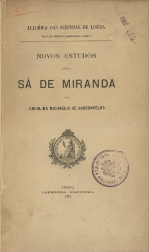Novos estudos sôbre Sá de Miranda