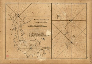Plan du port de Rio situé au detroit de Malaca en l'Isle de Bintam;Plan du Detróit du Gouverneur