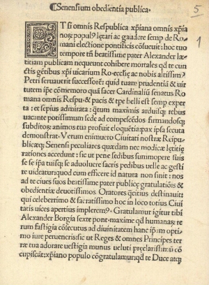 Senensium oboedientia publica Alexandro VI praestita