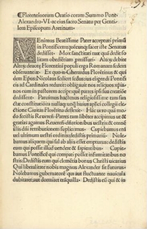Oratio Florentinorum coram Alexandro VI habita