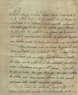 [Carta de D. Henrique de Menezes a Paulo de Carvalho Mendonça referindo que recebeu a carta de 3 de ...