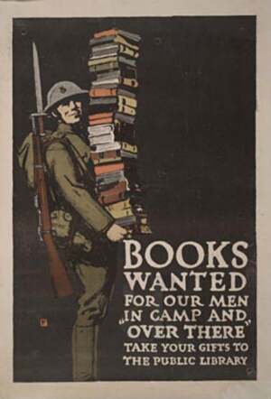 Books wanted for our men "in camp and over there"