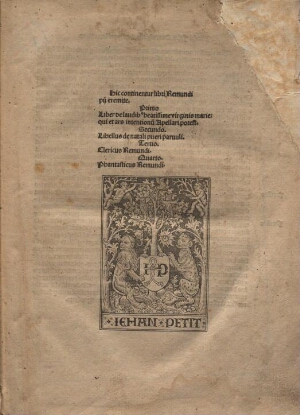 De Laudibus Beatissimae Virginis Mariae ;De Natali pueri parvuli ;Clericus ;Phantasticus