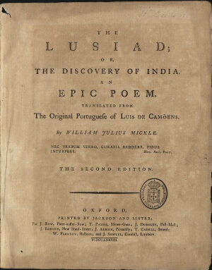 The Lusiad; or, the discovery of India