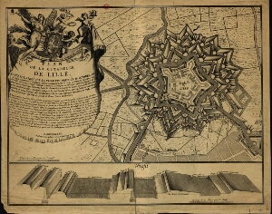 Plan de la citadelle de Lille laquelle après que la ville fut prise le 22 octobre on a aussi commenc...