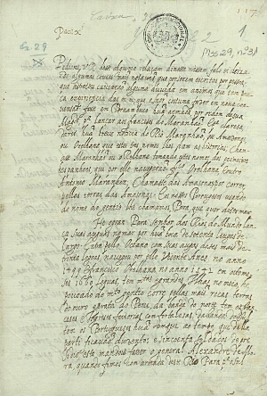 [Carta de Manuel Gomes sobre a expedição de missionários Jesuitas no norte do Brasil em 1618, que ac...
