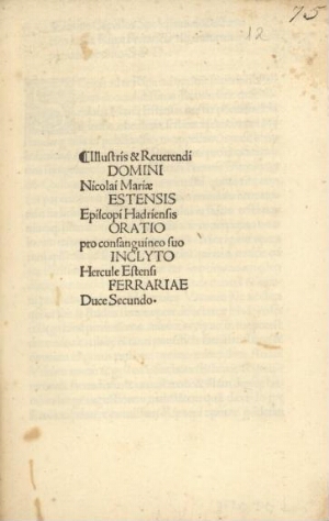 Oratio pro Hercule Estensi Ferrariae duce, ad Alexandrum VI