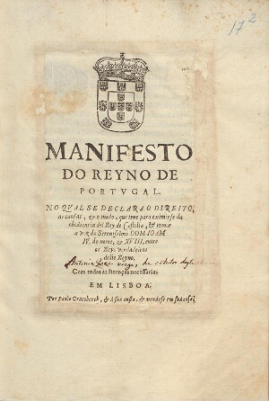 Manifesto do Reyno de Portugal