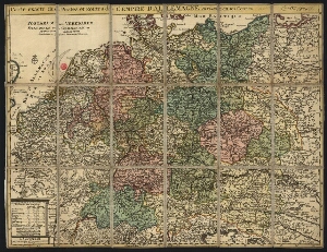 Carte exacte des postes et routes de l'Empire d'Allemagne divisée en ses cercles = Postarum sen vere...