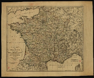 A new map of France divided into eighty three departments