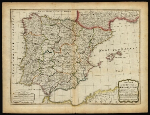 A new map of the kingdoms of Spain and Portugal with their principal divisions