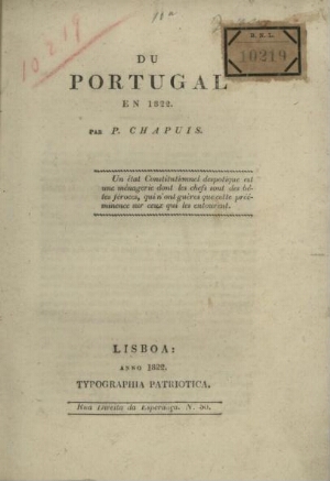 Du Portugal en 1822