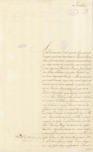 [Carta da Casa dos Vinte e Quatro, em nome do povo que representa, solicitando a D. João VI, então n...
