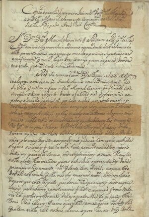 [Carta do Juiz ordinário da Vila de Mocha, Pedro Cardoso Pinto, ao desembargador Manuel Sarmento, so...