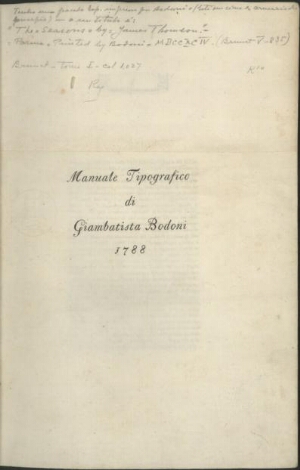 Manuale tipografico di Giambatista Bodoni 1788