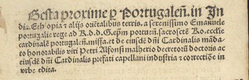 Gesta proxime per Portugaleñ in India…Nuremberga, 1507